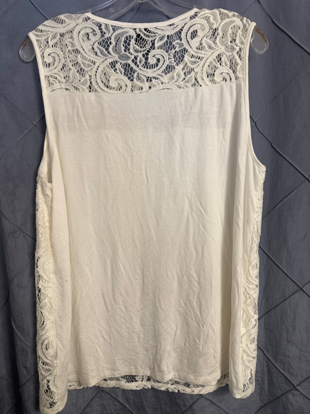 Adrianna Papell Ivory Lace Sleeveless Tank XL - Picture 4 of 5